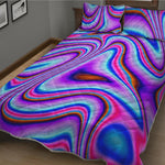 Purple Psychedelic Trippy Print Quilt Bed Set