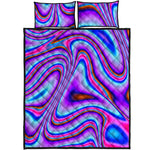 Purple Psychedelic Trippy Print Quilt Bed Set