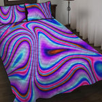 Purple Psychedelic Trippy Print Quilt Bed Set