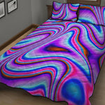 Purple Psychedelic Trippy Print Quilt Bed Set