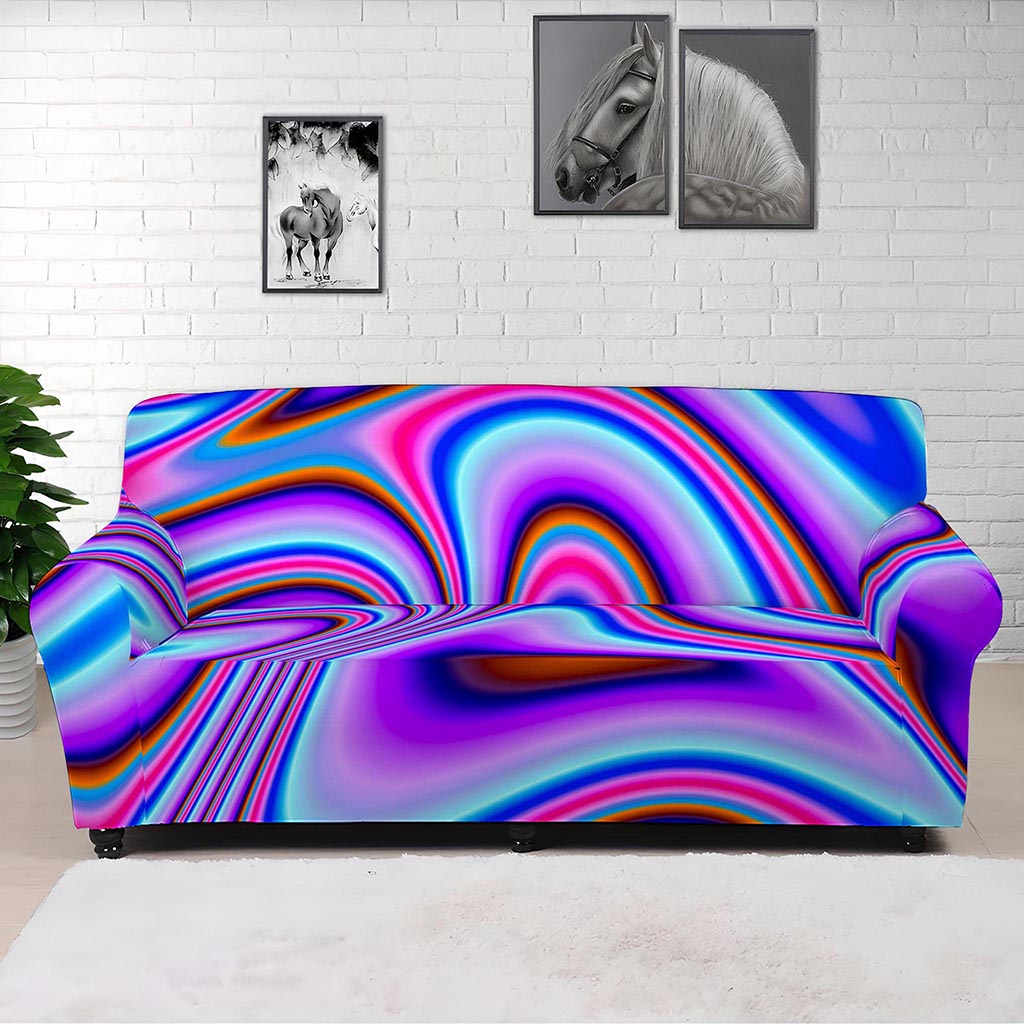 Purple Psychedelic Trippy Print Sofa Cover