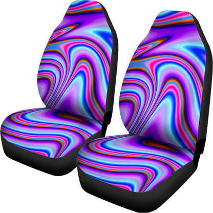 Purple Psychedelic Trippy Print Universal Fit Car Seat Covers