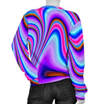 Purple Psychedelic Trippy Print Women's Crewneck Sweatshirt GearFrost