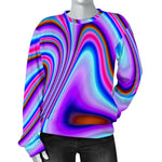 Purple Psychedelic Trippy Print Women's Crewneck Sweatshirt GearFrost
