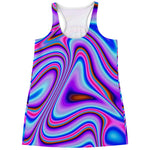 Purple Psychedelic Trippy Print Women's Racerback Tank Top