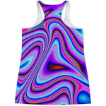 Purple Psychedelic Trippy Print Women's Racerback Tank Top