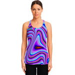 Purple Psychedelic Trippy Print Women's Racerback Tank Top