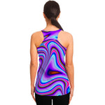Purple Psychedelic Trippy Print Women's Racerback Tank Top