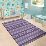 Purple Ribbon Knitted Pattern Print Area Rug