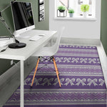 Purple Ribbon Knitted Pattern Print Area Rug
