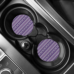 Purple Ribbon Knitted Pattern Print Car Coasters