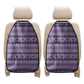 Purple Ribbon Knitted Pattern Print Car Seat Organizers