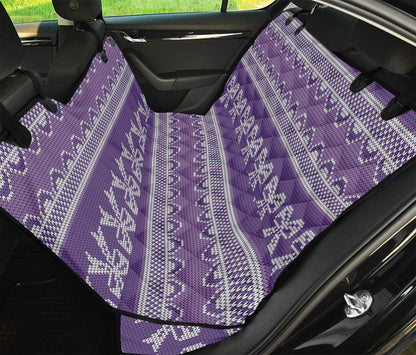 Purple Ribbon Knitted Pattern Print Pet Car Back Seat Cover