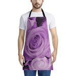 Purple Rose Print Apron