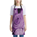 Purple Rose Print Apron