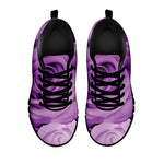 Purple Rose Print Black Sneakers