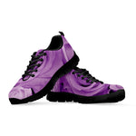 Purple Rose Print Black Sneakers