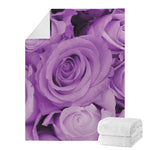 Purple Rose Print Blanket