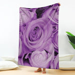 Purple Rose Print Blanket