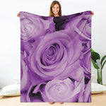 Purple Rose Print Blanket