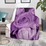 Purple Rose Print Blanket