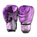 Purple Rose Print Boxing Gloves