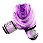 Purple Rose Print Boxing Gloves