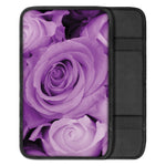 Purple Rose Print Car Center Console Cover