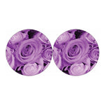 Purple Rose Print Car Coasters