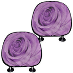 Purple Rose Print Car Headrest Covers