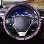 Purple Rose Print Car Steering Wheel Cover