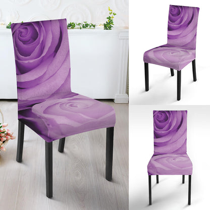 Purple Rose Print Dining Chair Slipcover