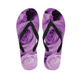 Purple Rose Print Flip Flops