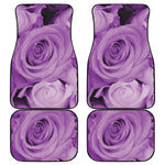 Purple Rose Print Front and Back Car Floor Mats