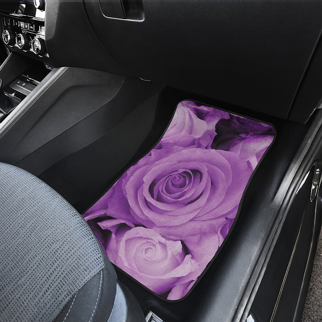 Purple Rose Print Front Car Floor Mats