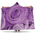 Purple Rose Print Hooded Blanket