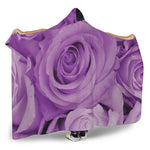 Purple Rose Print Hooded Blanket
