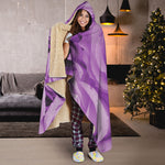 Purple Rose Print Hooded Blanket