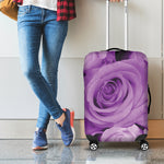 Purple Rose Print Luggage Cover