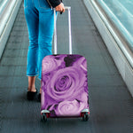 Purple Rose Print Luggage Cover