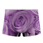 Purple Rose Print Men's Boxer Briefs