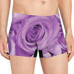 Purple Rose Print Men's Boxer Briefs