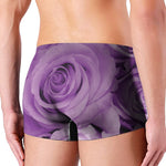 Purple Rose Print Men's Boxer Briefs