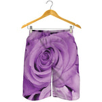 Purple Rose Print Men's Shorts
