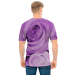 Purple Rose Print Men's T-Shirt