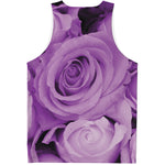 Purple Rose Print Men's Tank Top