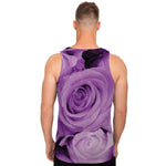 Purple Rose Print Men's Tank Top