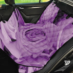 Purple Rose Print Pet Car Back Seat Cover