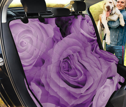 Purple Rose Print Pet Car Back Seat Cover
