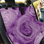 Purple Rose Print Pet Car Back Seat Cover